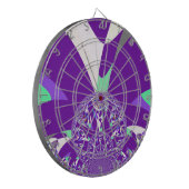 Jeu De Fléchettes Imprimante d'art bleu rétro Cyan Kaleidoscope (Devant gauche)