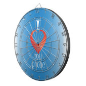 Jeu De Fléchettes J'adore mon téléphone (Devant droit)
