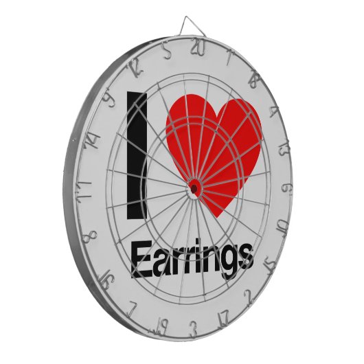 Jeu De Fléchettes j'aime les boucles d'oreilles (Devant gauche)