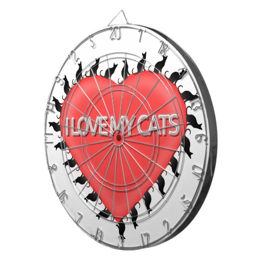 Jeu De Fléchettes J'Aime Mes Chats (Devant droit)