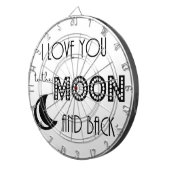 Jeu De Fléchettes je vous aime à la lune et dos noir blanc (Devant droit)