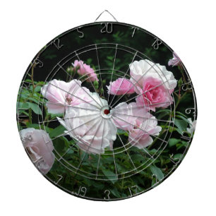 Jeu De Fléchettes jolis buissons de fleurs de rose rose et blanc. Fl