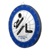 Jeu De Fléchettes Joueur de volley-ball noir, blanc, bleu icon custo (Devant droit)