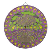 Jeu De Fléchettes Kaleidoscope africain violet et jaune traditionnel (Devant)