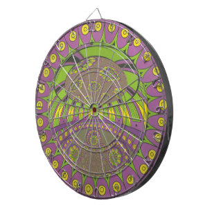 Jeu De Fléchettes Kaleidoscope africain violet et jaune traditionnel