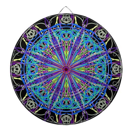 Jeu De Fléchettes Kaleidoscope Mandala Art Joyeuses couleurs (Devant)