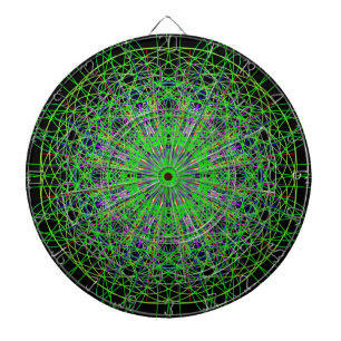 Jeu De Fléchettes Kaleidoscope noir vert Mandala Art