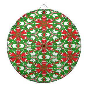 Jeu De Fléchettes Kaleidoscopes rouges, blancs et verts