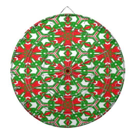Jeu De Fléchettes Kaleidoscopes rouges, blancs et verts (Devant)