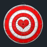 Jeu De Fléchettes Le taureau de Cupidon<br><div class="desc">Image d'une cible rouge avec un coeur pour le bullseye.</div>