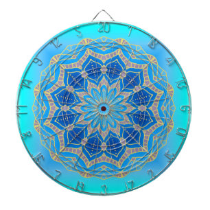 Jeu De Fléchettes Lotus mandala in turquoise and blue