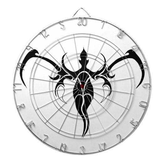 Jeu De Fléchettes Mandala d'éléphant tribal orné noir et blanc (Devant)