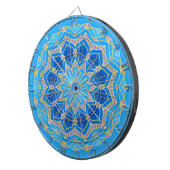 Jeu De Fléchettes Mandala en bleu électrique et turquoise (Devant droit)