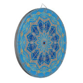 Jeu De Fléchettes Mandala en bleu électrique et turquoise (Devant gauche)