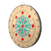 Jeu De Fléchettes Mandala en huit points - turquoise et pêche (Devant droit)