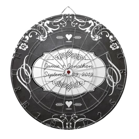 Jeu De Fléchettes Mariages de typographie de tableau noir (Devant)