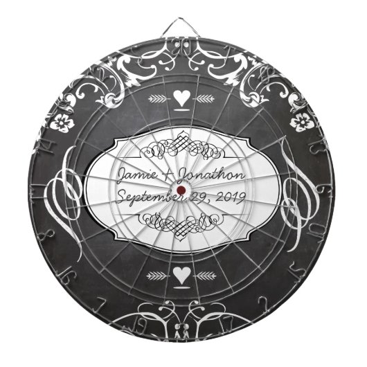 Jeu De Fléchettes Mariages de typographie sur tableau noir (Devant)