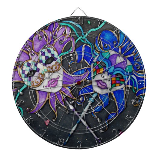 Jeu De Fléchettes Masques Jester Comédie/Tragédie (Devant)