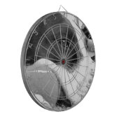 Jeu De Fléchettes mignon chien pitbulle à l'air triste noir blanc av (Devant gauche)