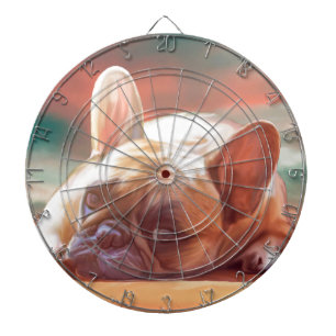 Jeu De Fléchettes Mignonne French Bulldog Eau Couleur Art Peinture