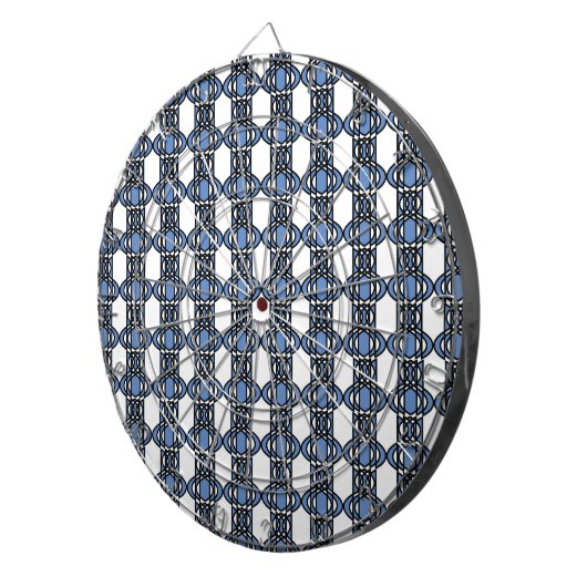 Jeu De Fléchettes Mod Retro Blue Abstrait Scarab Motif (Devant droit)