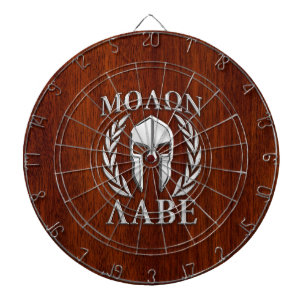 Jeu De Fléchettes Molon Labe Laurels guerrier spartiate Décor en boi