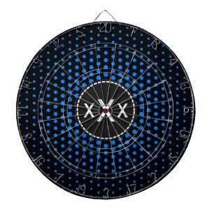Jeu De Fléchettes Monogramme Azure Techno Dots Moderne