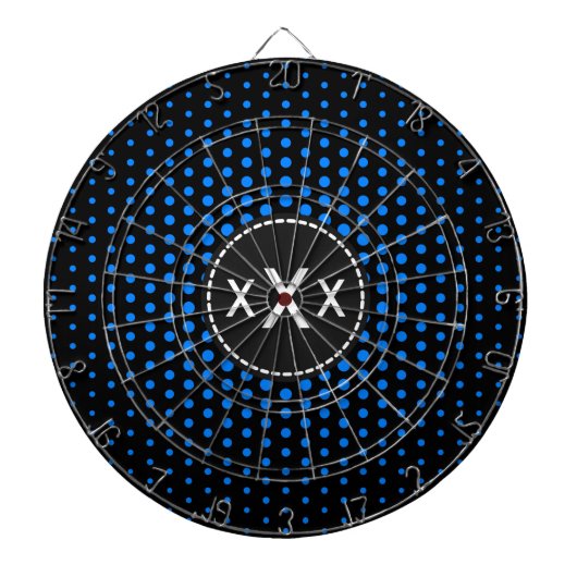 Jeu De Fléchettes Monogramme Azure Techno Dots Moderne (Devant)