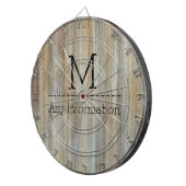Jeu De Fléchettes Monogramme de texture de grain de bois #2 (Devant droit)