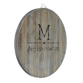 Jeu De Fléchettes Monogramme de texture de grain de bois #2 (Devant gauche)