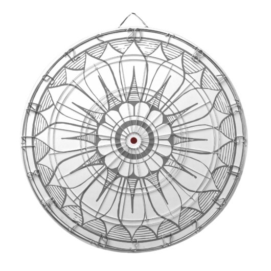 Jeu De Fléchettes Monogramme Gris et rose moderne Motif de médaillon (Devant)