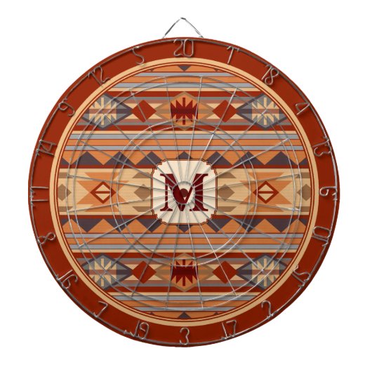 Jeu De Fléchettes Monogramme Tan Design Sud-Ouest (Devant)