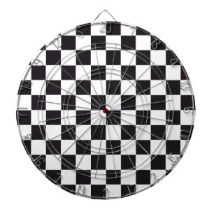 Jeu De Fléchettes Motif Carré d'échecs - noir + votre arrière - plan