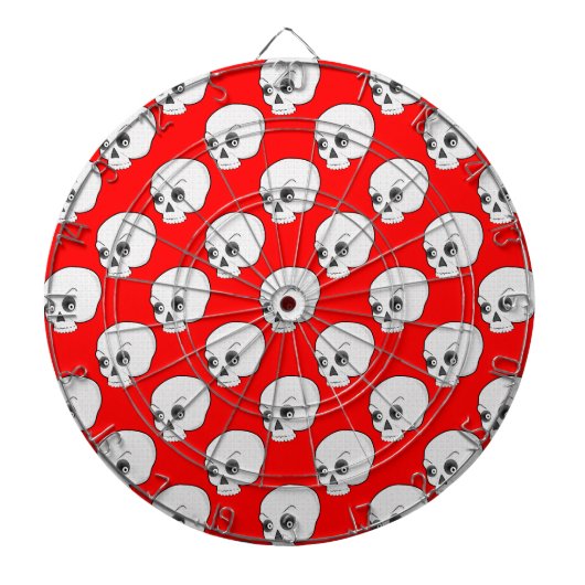 Jeu De Fléchettes Motif de crâne sur fond rouge (Devant)