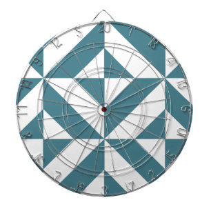 Jeu De Fléchettes Motif de cube vert géométrique profond Turquoise