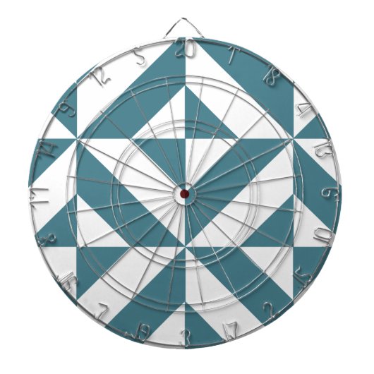 Jeu De Fléchettes Motif de cube vert géométrique profond Turquoise (Devant)