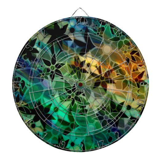 Jeu De Fléchettes Motif de fleurs d'art Abstrait (Devant)