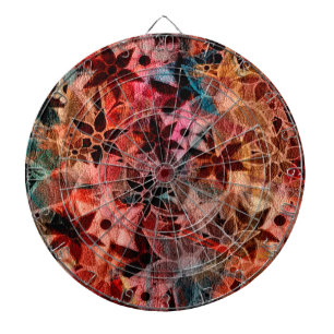 Jeu De Fléchettes Motif de fleurs d'art Abstrait #3