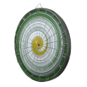 Jeu De Fléchettes Motif en spirale blanc, jaune et vert (Devant droit)