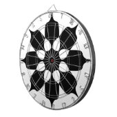 JEU DE FLÉCHETTES MOTIF FLEUR NOIR ET BLANC (Devant droit)