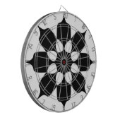 JEU DE FLÉCHETTES MOTIF FLEUR NOIR ET BLANC (Devant gauche)