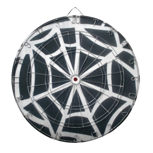 Jeu De Fléchettes Motif géométrique Gras noir et blanc Spider Web (Devant)