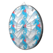 Jeu De Fléchettes Motif Hippocampes Et Vagues Bleues (Devant droit)