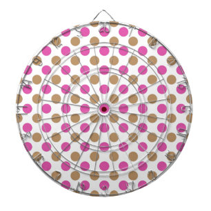 Jeu De Fléchettes motif pois Brown et rose