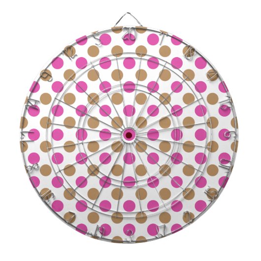 Jeu De Fléchettes motif pois Brown et rose (Devant)