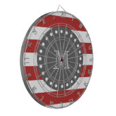 Jeu De Fléchettes Motif Red White Stripes, Monogramme de charbon (Devant gauche)