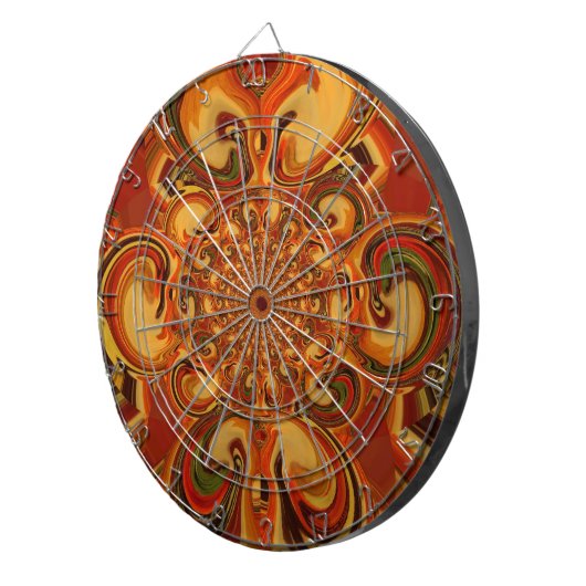 Jeu De Fléchettes Motif tourbillonnant : Tons d'orange, Brown et ver (Devant droit)