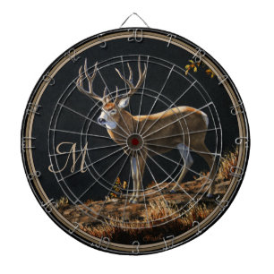 Jeu De Fléchettes Mule Deer Buck Automne Trophée Antlers Monogramme