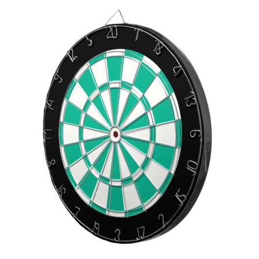 Jeu De Fléchettes Noir et blanc vert émeraude (Devant droit)
