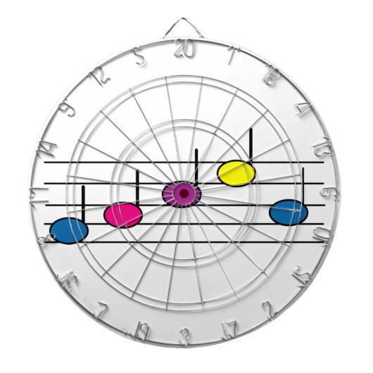 Jeu De Fléchettes Notes de musique colorées (Devant)